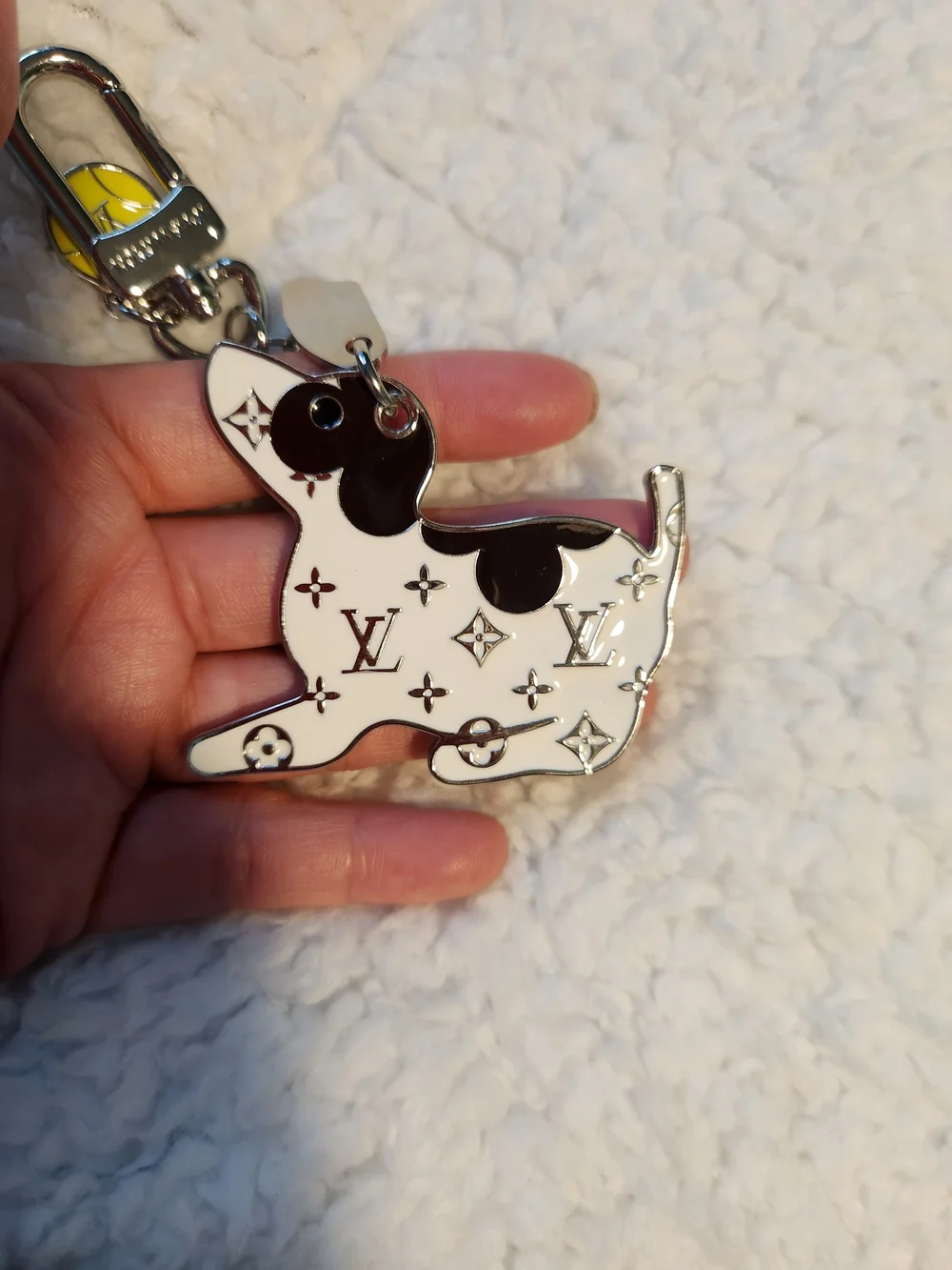 Louis Vuitton Silver Monogram Puppy  Keychain Charm - Picture 6 of 7